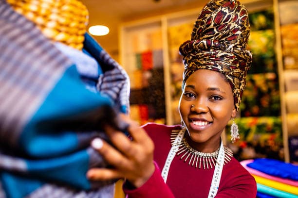 African business owner in boutique